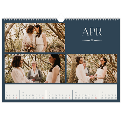 A3 Photo Calendar — Slate and serifs [April]