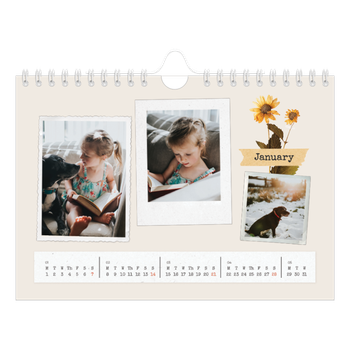 A5 Landscape Photo Calendar — Vintage scrapbooking