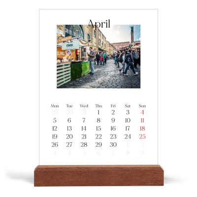 Easel Desk Calendar Portrait  — My travelogue [April]