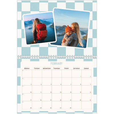 A4 Double Photo Calendar — Retro patterns [February]