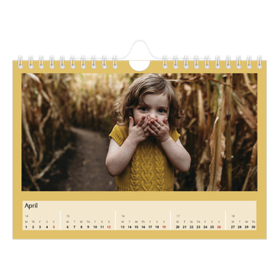 A5 Landscape Photo Calendar — Earth colours [April]