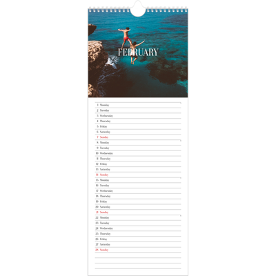 Slim Calendar  — Endless escape [February]