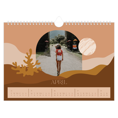 A4 Landscape Photo Calendar — Neutral mountains [April]