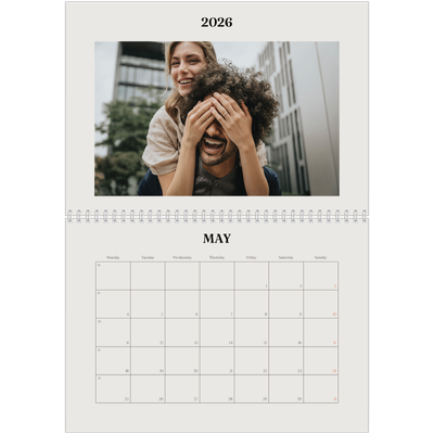 A4 Double Photo Calendar — Simple ivory [cover]