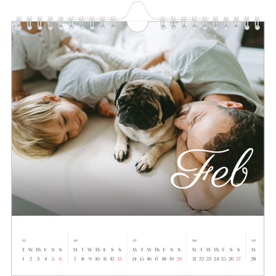 Square calendars  — Handwritten month [February]