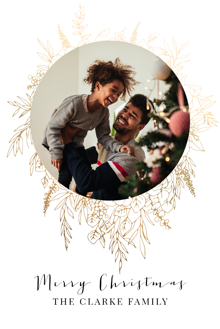 Cards — Gold flower line drawings