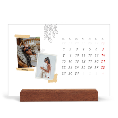 Easel Desk Calendar Landscape  — Scrapbook flair [March]