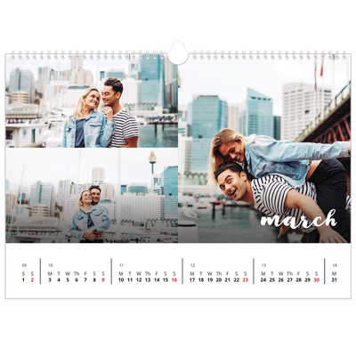 A3 Photo Calendar — Simple script [March]