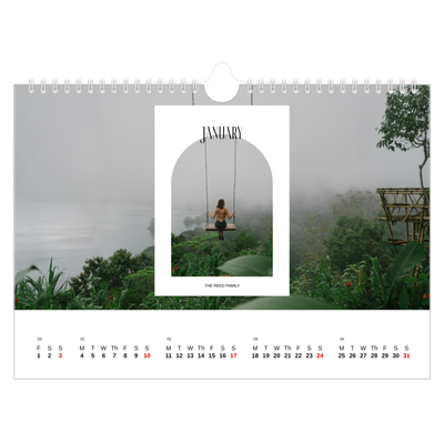 A4 Landscape Photo Calendar — The open arch [January]