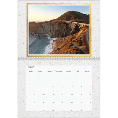 A4 Double Photo Calendar — Classic Marble [February]