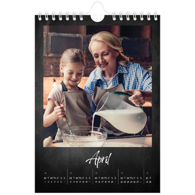A5 Photo Calendar — Chalkboard style [April]