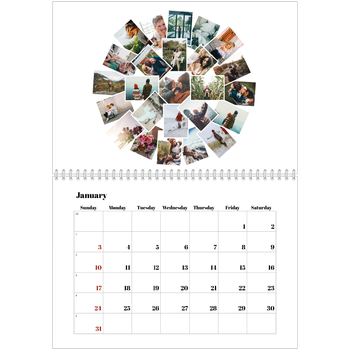 A4 Double Photo Calendar — Collage shapes