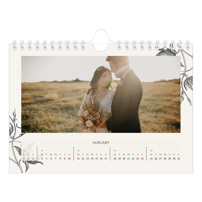 A5 Landscape Photo Calendar — Ink & ivy [January]