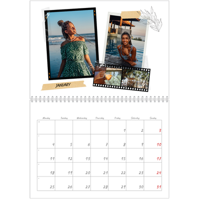 A4 Double Photo Calendar — Scrapbook flair [January]