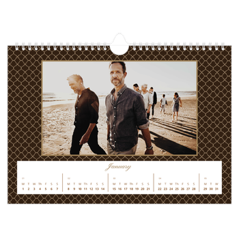 A4 Landscape Photo Calendar — Vintage monochrome