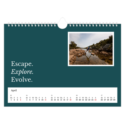 A4 Landscape Photo Calendar — Editorial Earth [April]