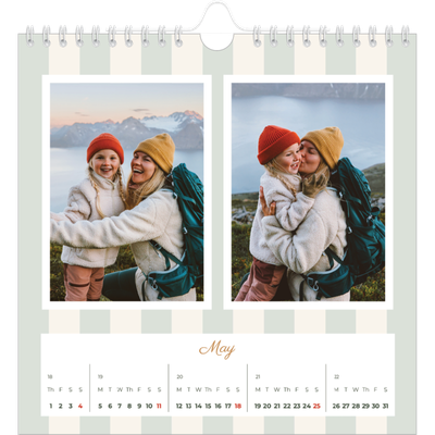 Square calendars  — Script and stripes [cover]