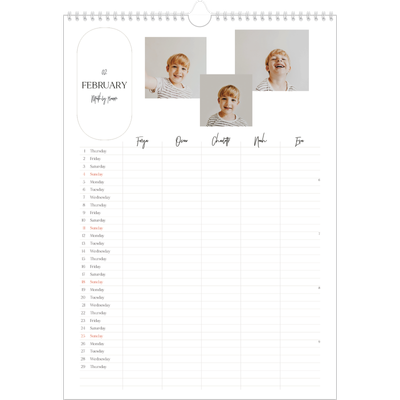 A3 Family Planner — Making plans Planner - Family of 5 [February]