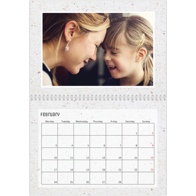 A4 Double Photo Calendar — Marble backgrounds [February]