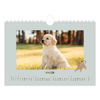 A5 Landscape Photo Calendar — Playful puppy [March]