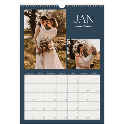 A3 photo calendars — Slate and serifs [January]