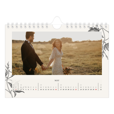 A5 Landscape Photo Calendar — Ink & ivy [May]
