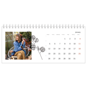 Desk Photo Calendar — Flower drawings