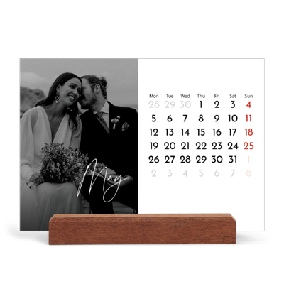 Easel Desk Calendar Landscape  — Elegant script [cover]