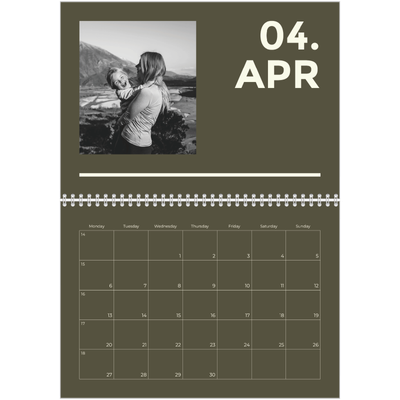 A4 Double Photo Calendar — Contemporary bold [April]