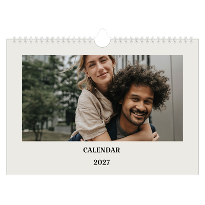 A4 Landscape Photo Calendar — Simple ivory [cover]