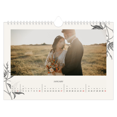 A4 Landscape Photo Calendar — Ink & ivy [January]