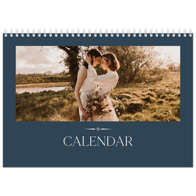 A4 Double Photo Calendar — Slate and serifs [cover]