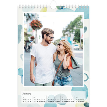 A4 Photo Calendar — Watercolour spots