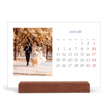 Easel Desk Calendar Landscape — Cobalt classic
