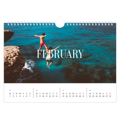 A4 Landscape Photo Calendar — Endless escape [February]
