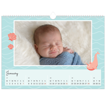 A3 Landscape Photo Calendar — Cute animals