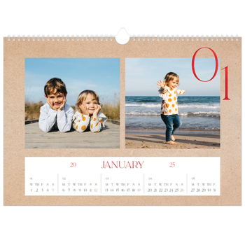 A3 Landscape Photo Calendar — Pops of red