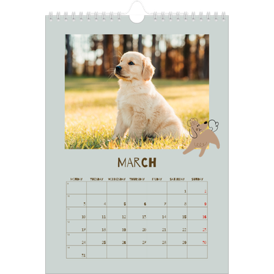 A4 Photo Calendar — Playful puppy [March]
