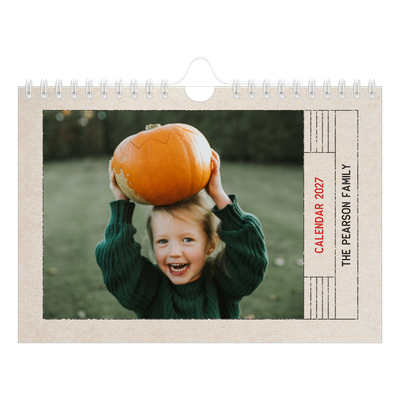 A5 Landscape Photo Calendar — Craft stamp effect [cover]