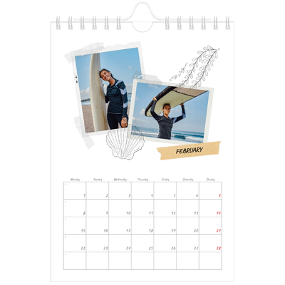 A5 Photo Calendar — Scrapbook flair [February]