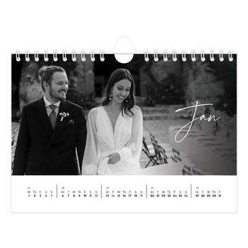 A5 Landscape Photo Calendar — Elegant script