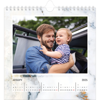 Square Photo Calendar — Marble backgrounds