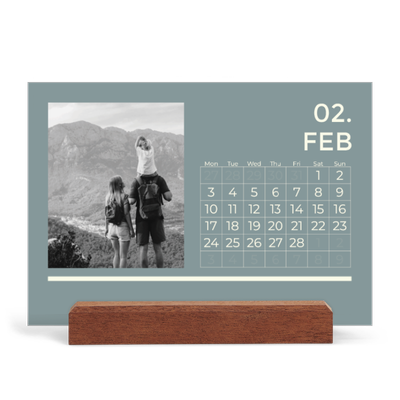 Easel Desk Calendar Landscape  — Contemporary bold [February]