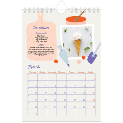 A5 Photo Calendar — Year in recipes [March]