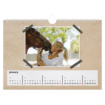 A4 Landscape Photo Calendar — Craft tape