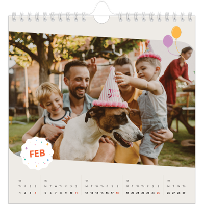 Square calendars  — Iconic birthday [February]