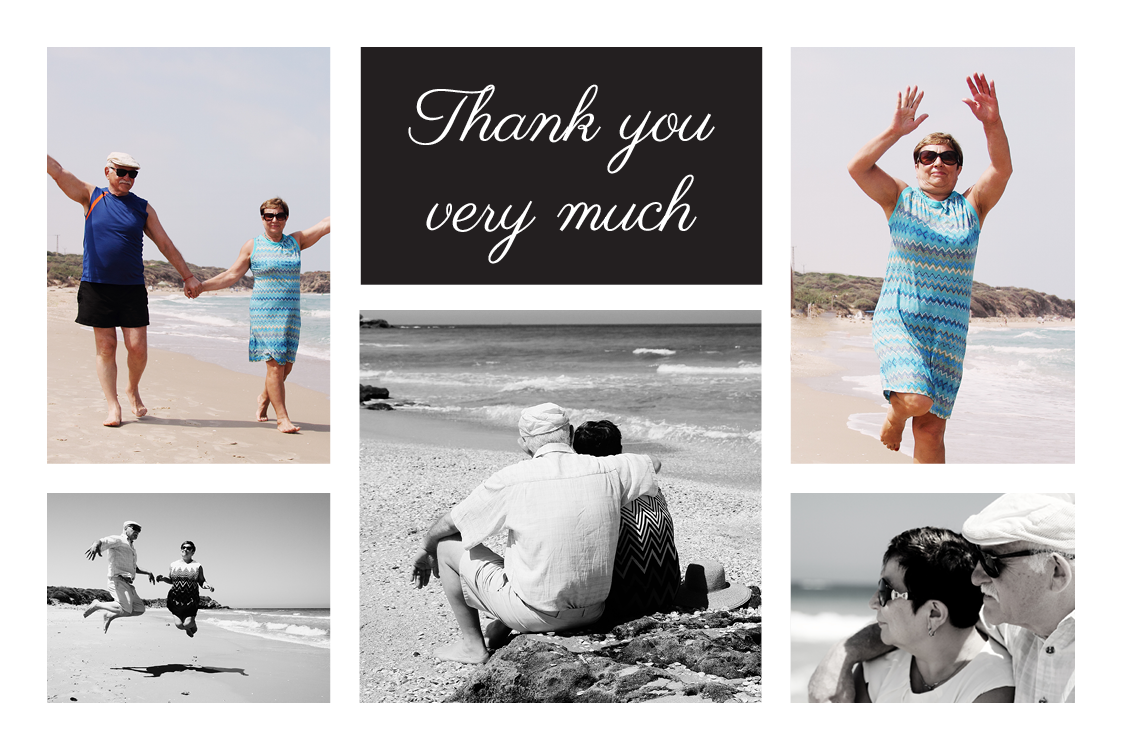 Thank you cards — Black text box