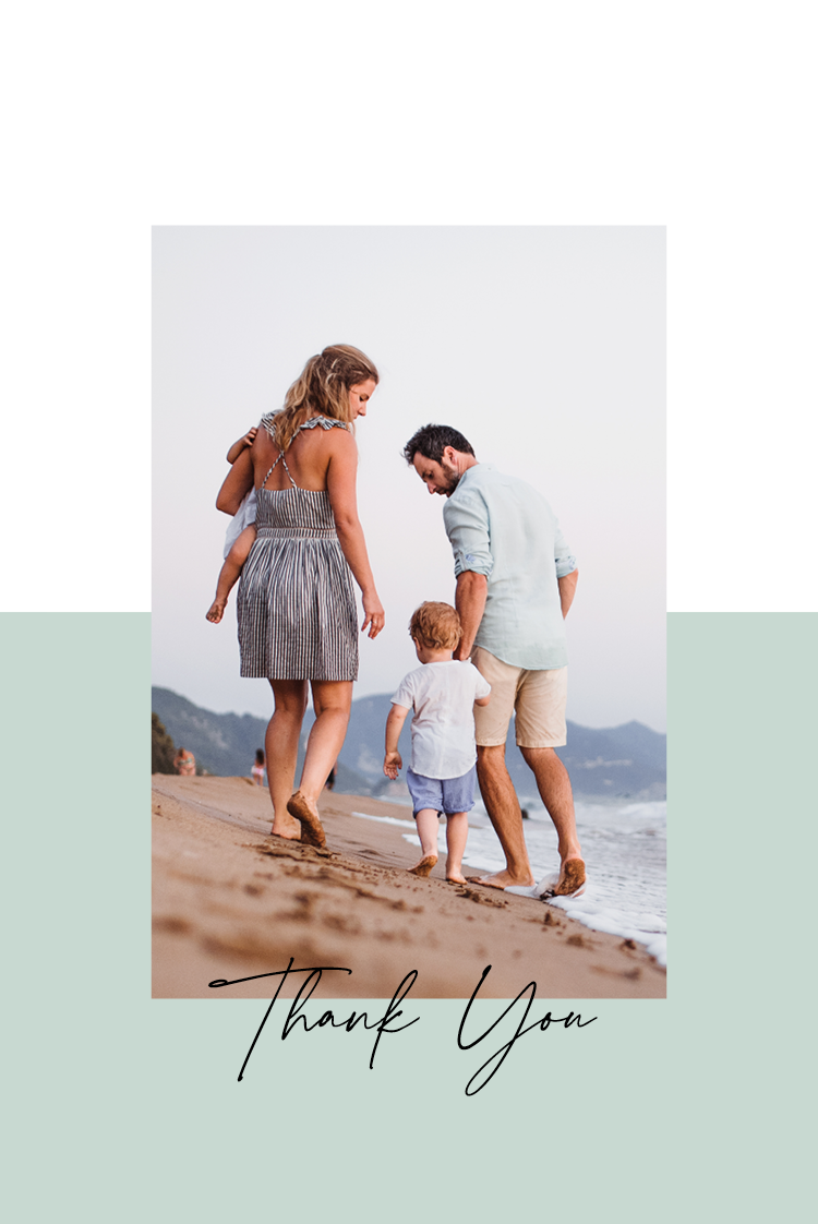 Thank you cards — Green thank you