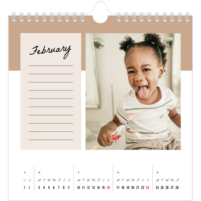 Square calendars  — List Calendar [February]
