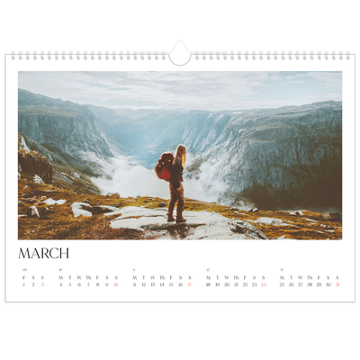 A3 Photo Calendar — Surfing sunsets [March]